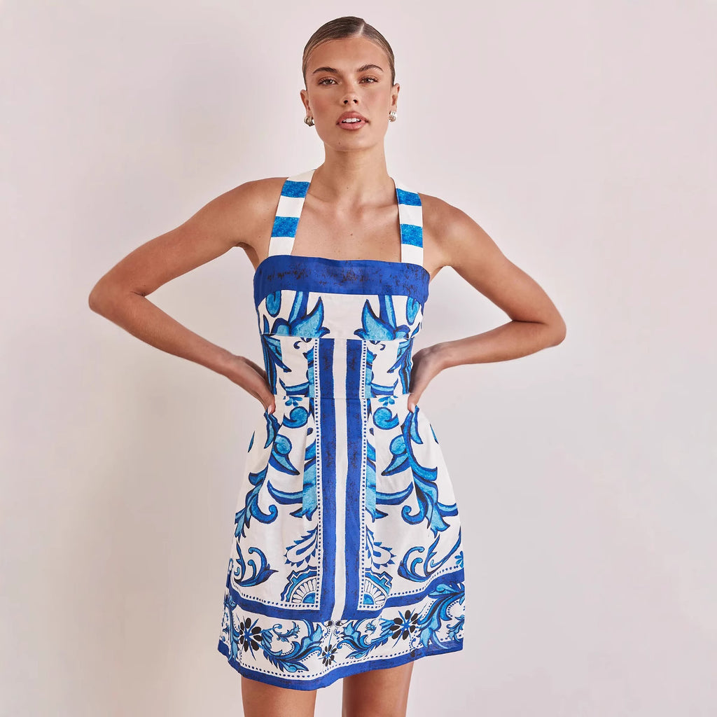 Women's Cami Dress Printed Suspender Dress