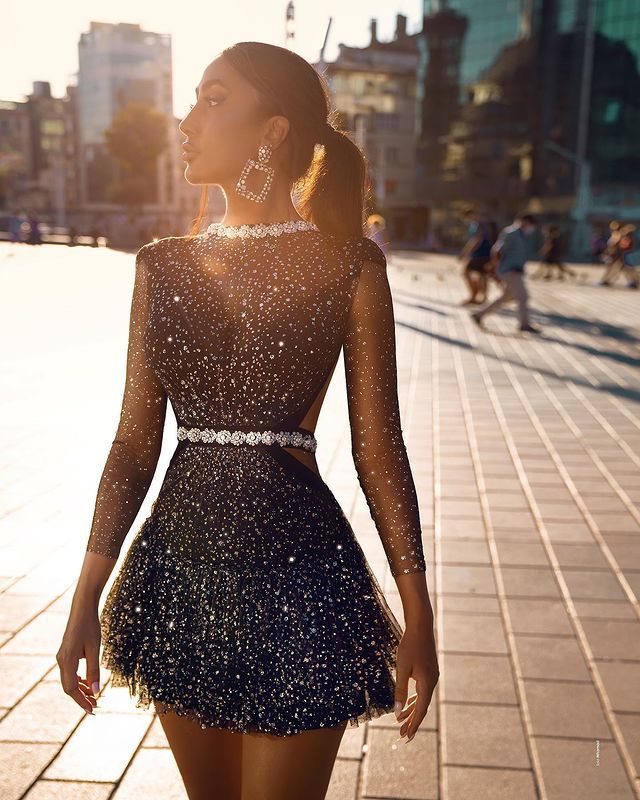 Women's Nightclub Dress V neck See through Small Dress Slim Dress