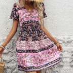 Bohemian Floral Print Dress