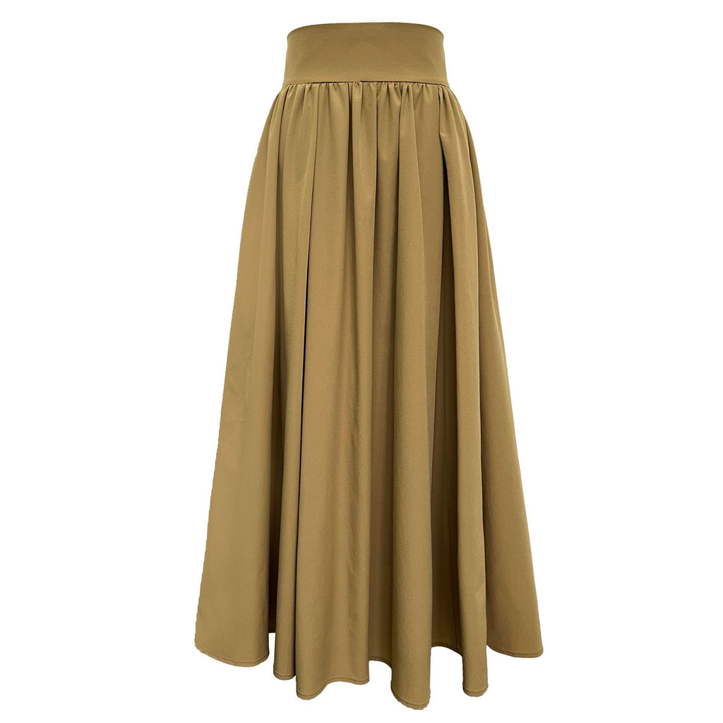 High Waist A Line Pleated Long Spring Elegant Sense Skirt