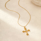 Women's Rose Cross Stainless Steel Necklace