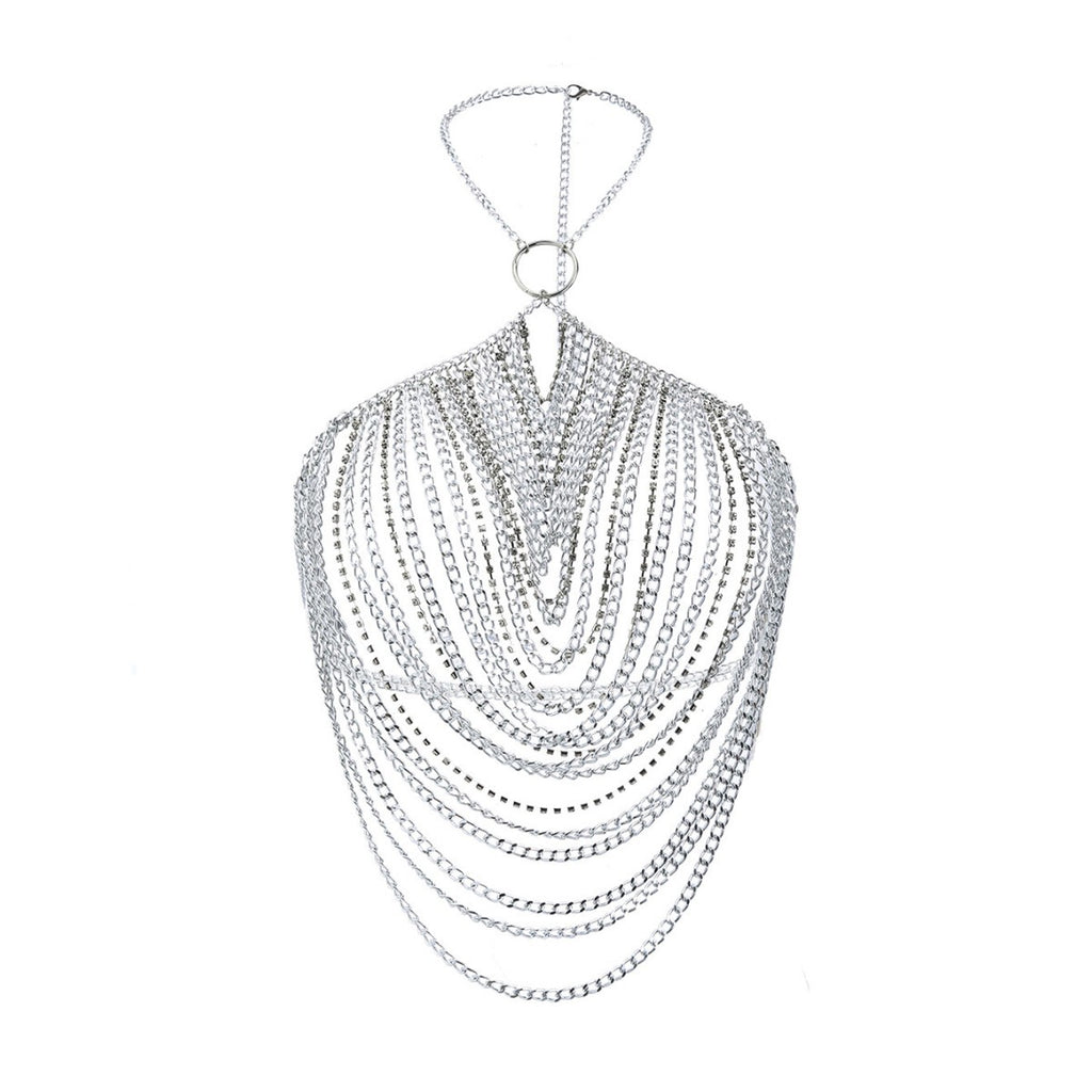 Multi Layer Body Cha Wrapped Chest Backless Chest Necklace 's