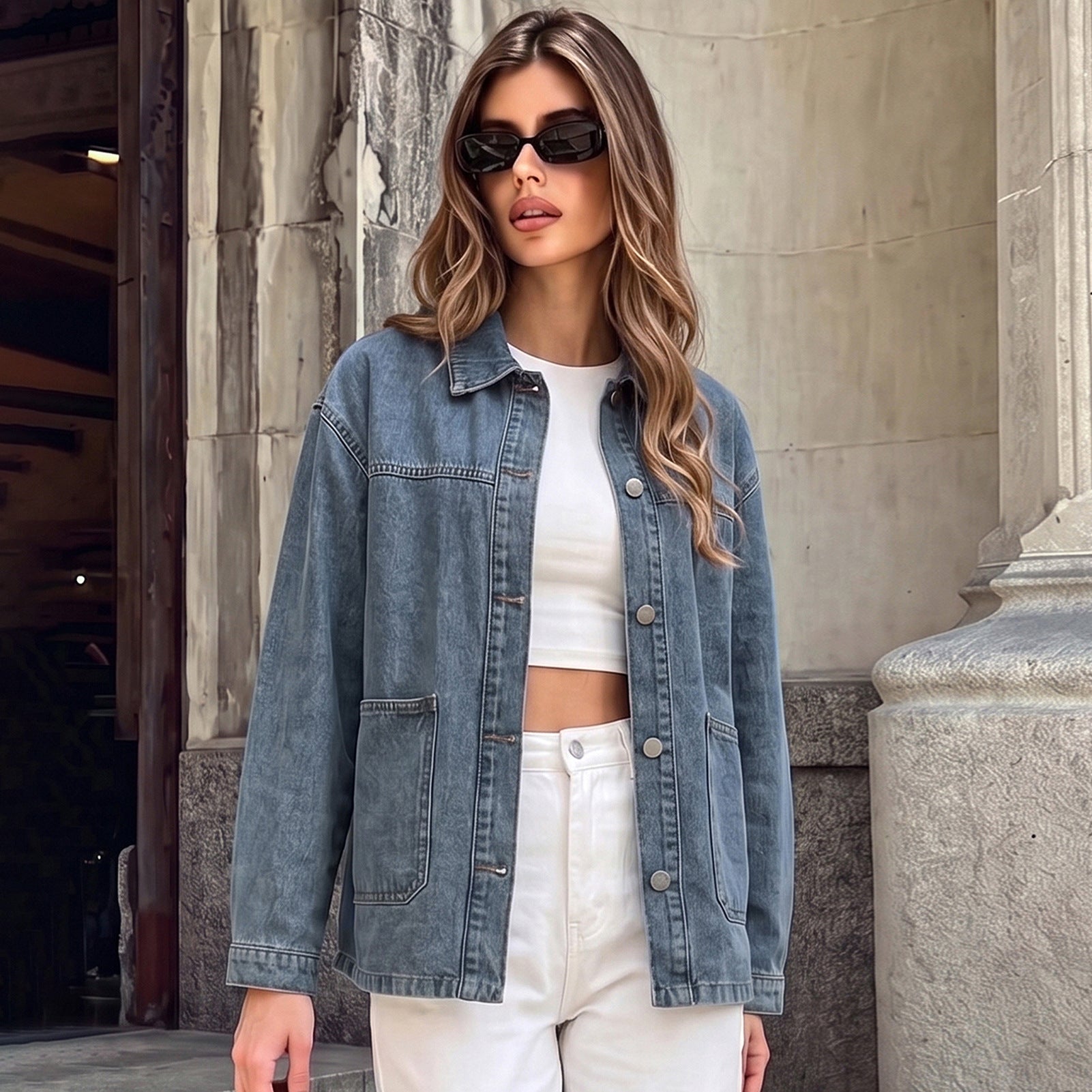 Women's Denim Long Sleeve Dress