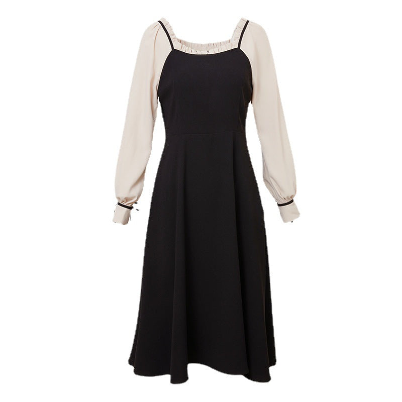 Women's Square-Neck Long-Sleeve Office Dress