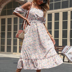 Women's Floral Off-Shoulder Ruffle Dress