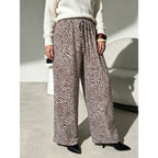 Women's Plus-Size Striped Lace-Up Straight-Leg Pants