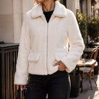 Women's Polo-Collar Zip-Up Jacket With Pockets