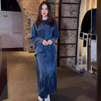 Long-Sleeve Top & Skirt Two-Piece Set