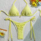 Solid Color One-piece Swimwear