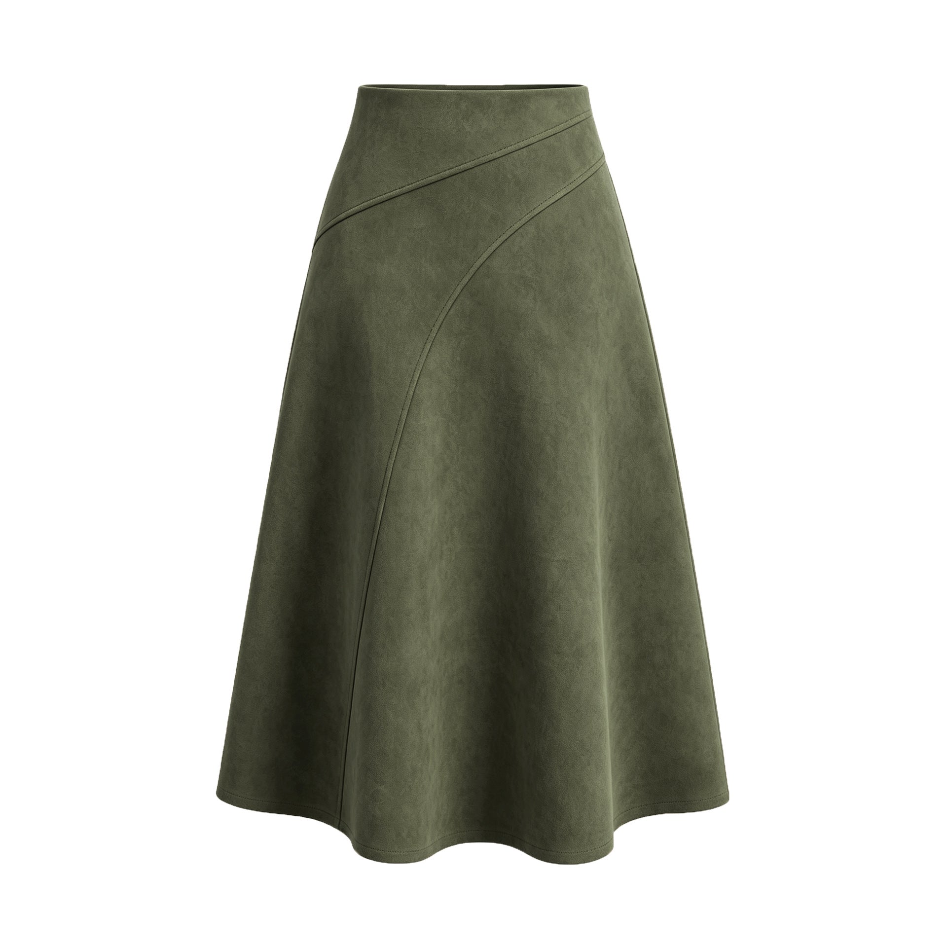 Autumn Women Clothing Suede Stitching HW Elastic Zipper A