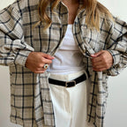Retro Long Sleeved Pocket Plaid Shirt Match