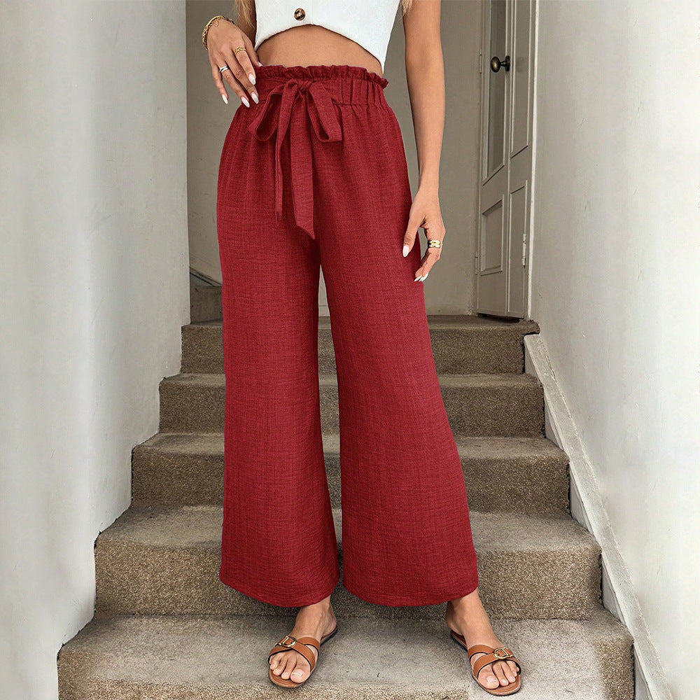 Women's Cotton-Linen Wide-Leg Pants