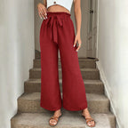Women's Cotton-Linen Wide-Leg Pants
