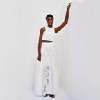 Women's Sleeveless Long Skirt Pocket Set Vacation Loose Two Piece Set '