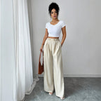 Slimming Elegant Pants WL Straight Pants, HW Drooping