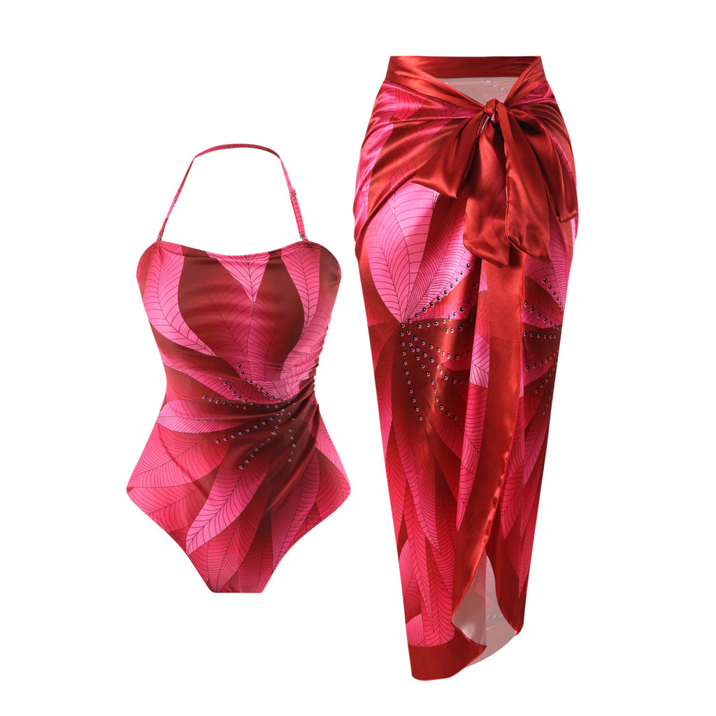 Conservative Digital One-piece Swimwear