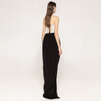 Women's Lace Bead Strapless Dress High Elastic Split Long