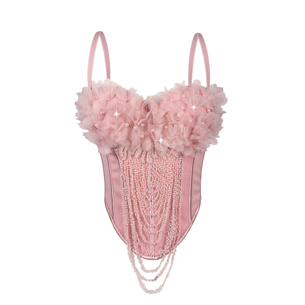 Women's Arrival Handmade Floral Tassel Suspender Vest Backless Tube Top
