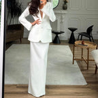 Polo Collar Top & Hip Skirt Set