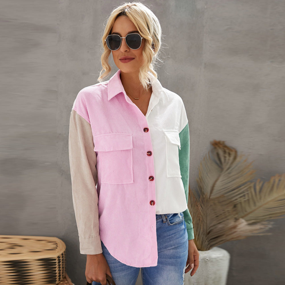 Women's Color-Block Polo Shirt – Relaxed Short Sleeve