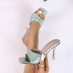 Women's plus Size Square Toe High-Heel Sandals Trendy