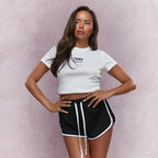 Women's Simple Casual Pants Contrast Color Design Sports Shorts
