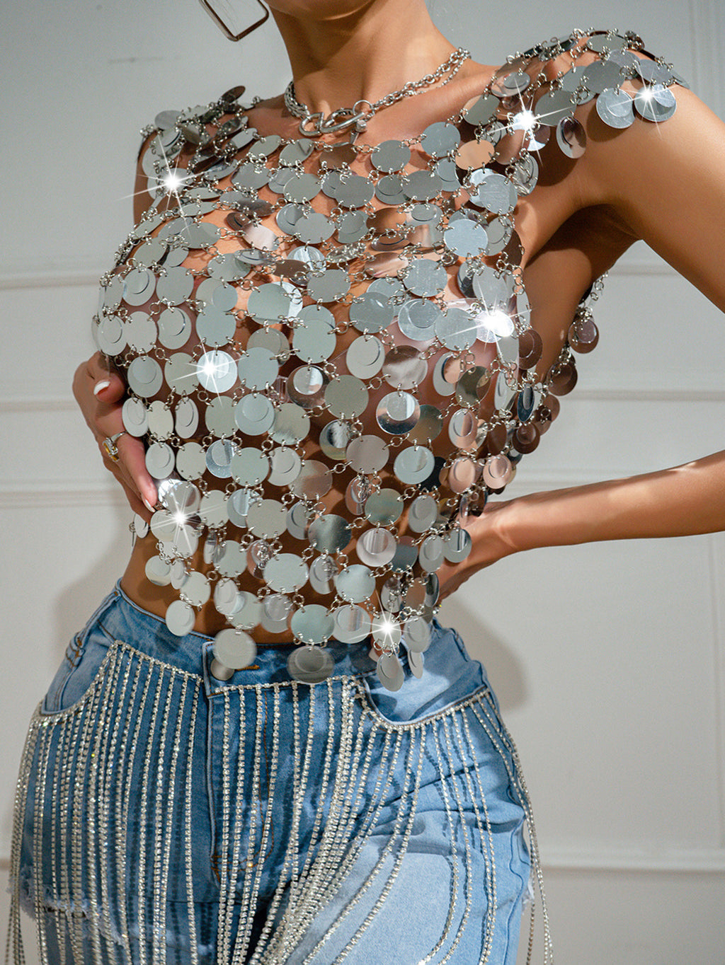 Women's Sequin Vest Top