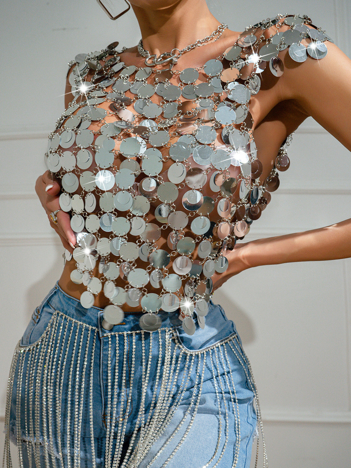 Women's Sequin Vest Top