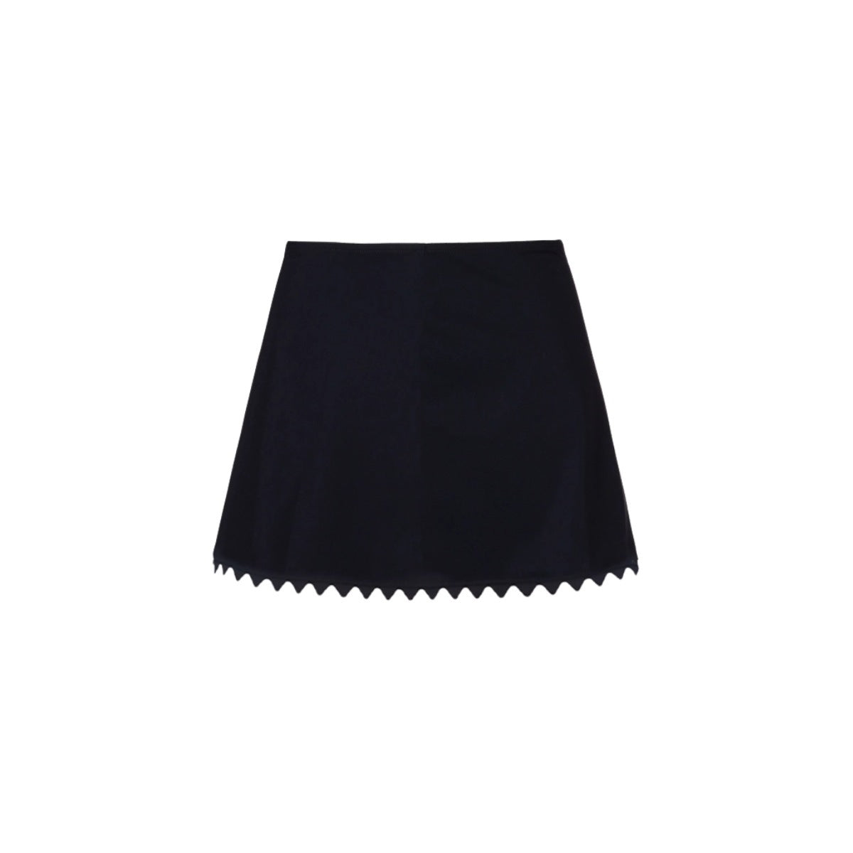 Dark swim skirt with white scalloped hem