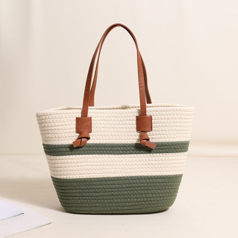 Leather Knot Cotton Thread with Green