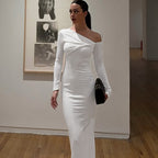 Women's Women Wear Summer Slim Shoulder Twist Solid Color Dress