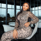 Women's Printed High-Neck Jumpsuit