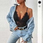 Lace Strap V Neck Sleeveless Jumpsuit