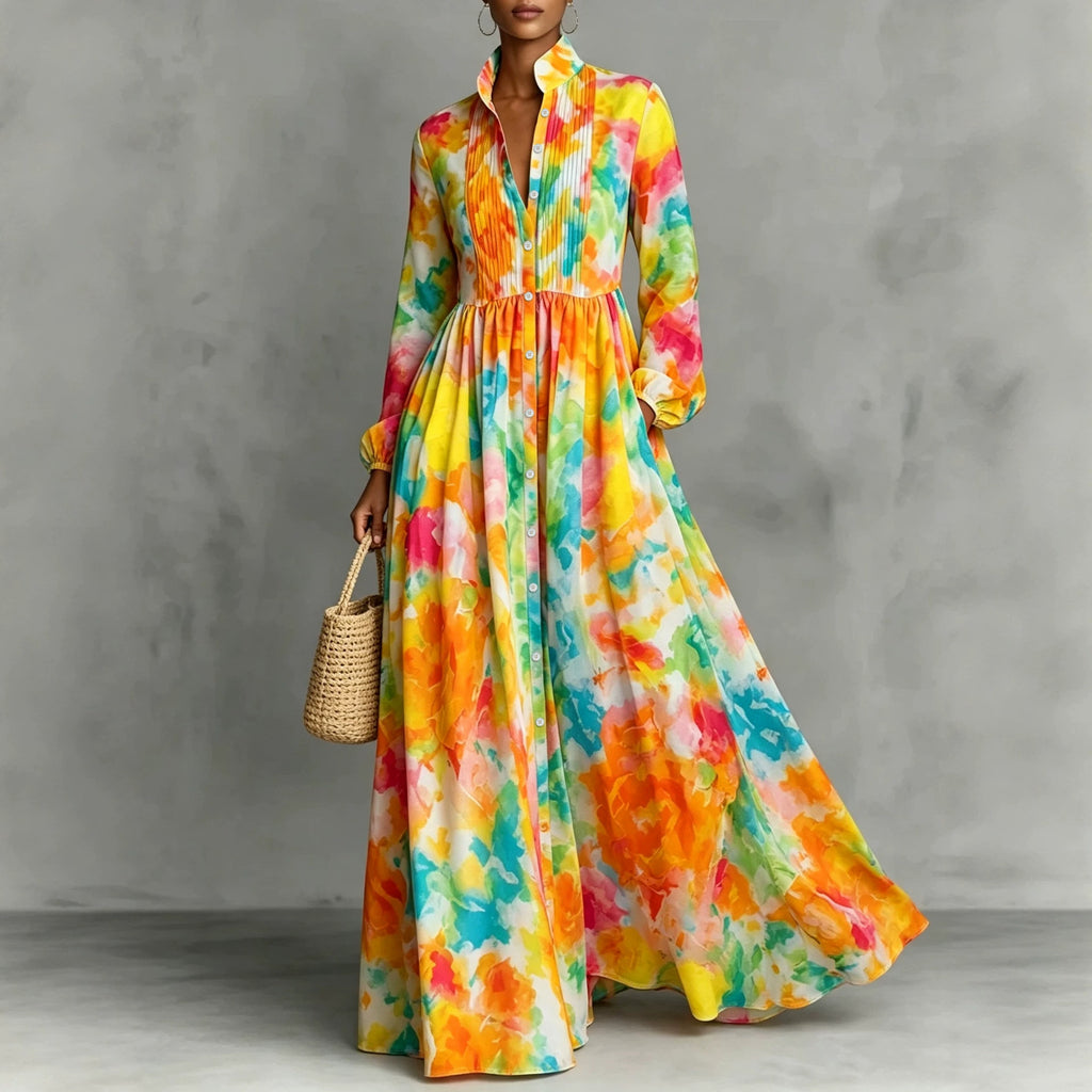 Women's Floral Print Shirt Dress