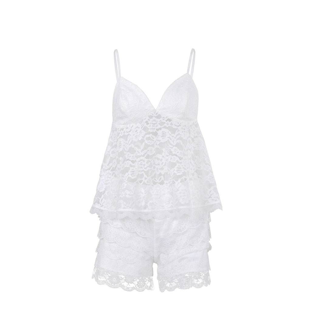 Women's Lace Camisole & Shorts Pajama Set