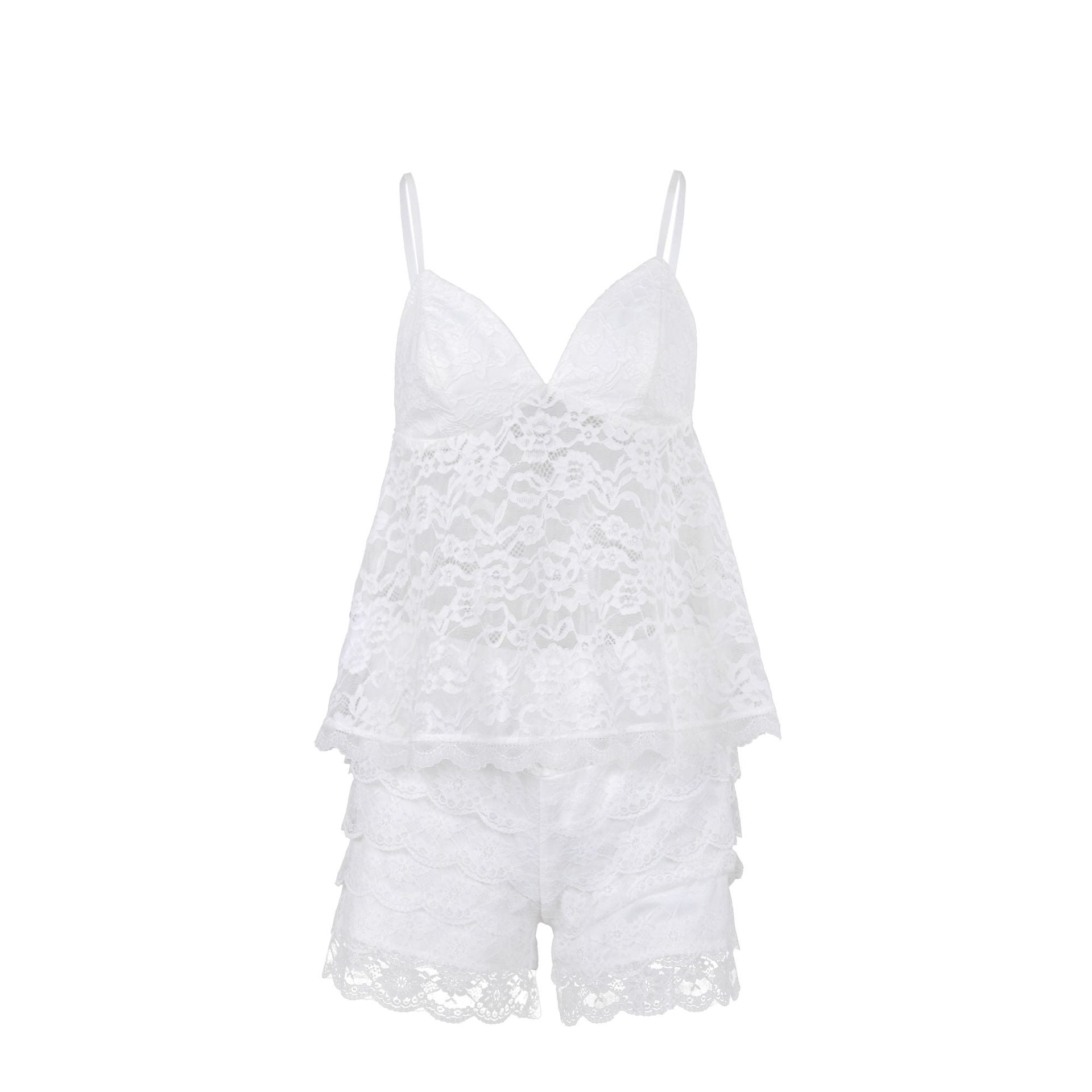 Women's Lace Camisole & Shorts Pajama Set