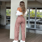Women's High-Waist Wide-Leg Work Pants