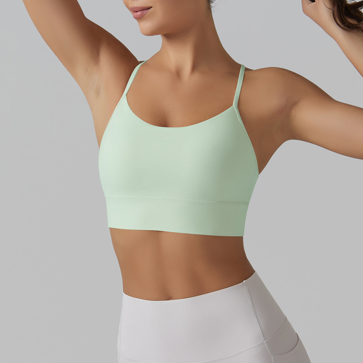 Nude Feel Yoga Clothes Vest Pilates Sports Underwear Women Summer Sexy Beauty Back Workout Yoga Bra