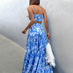 Women's Backless Tube Large Top And Skirt Two-Piece Set