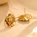 Rose Stainless Steel Stud Earrings