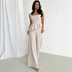 Casual High Grade Slimming Old Money Elegant Outfit Office Light Luxury Western Summer Women Two Piece Sets