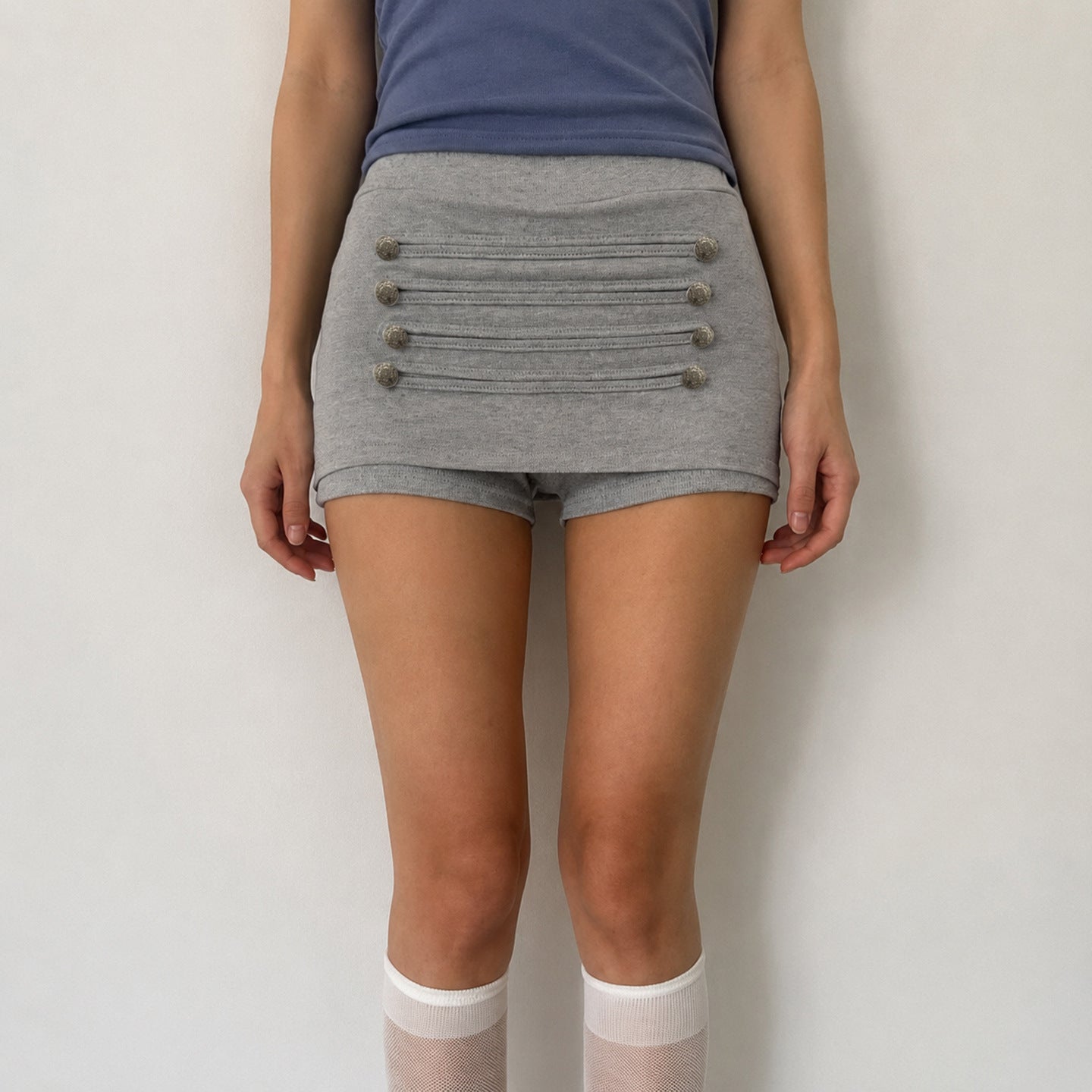 Women's Buckle Detail Pleated Skort