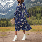 Long Sleeve Floral Print Dress