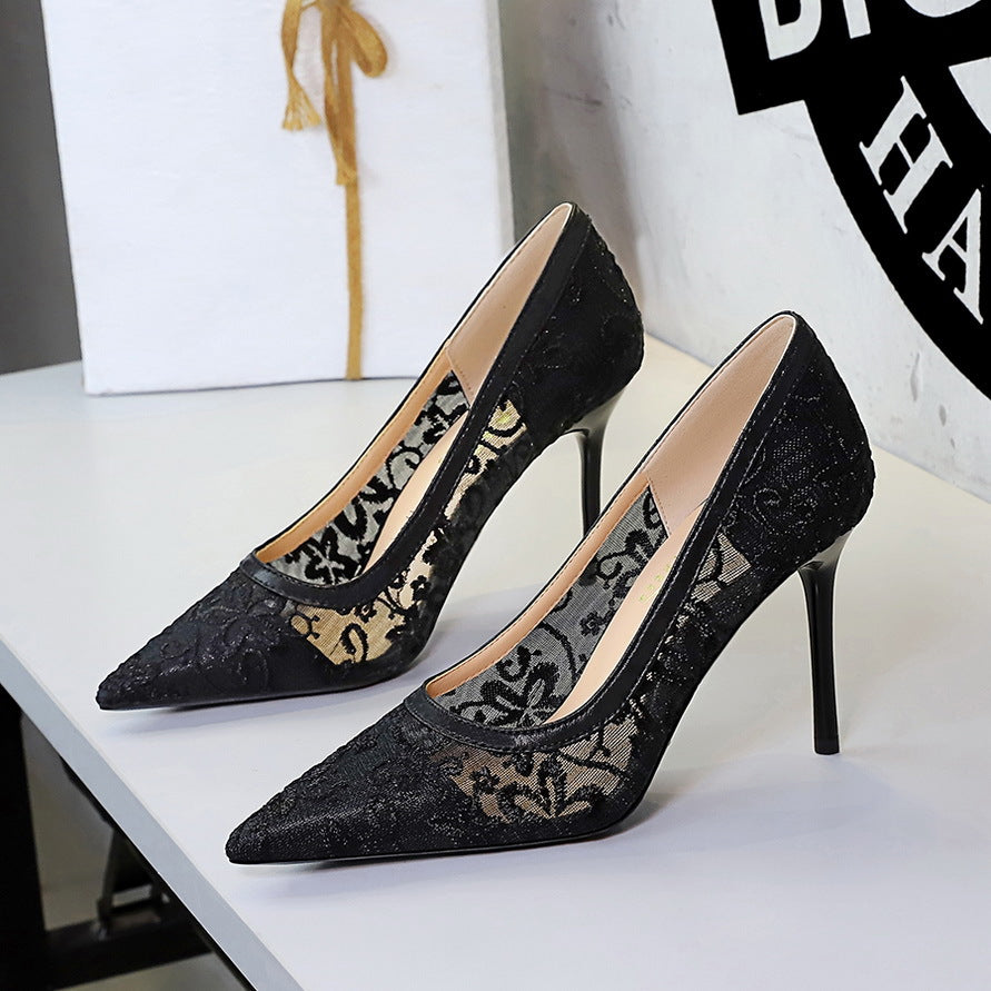 Women's Floral Lace Stiletto Heels