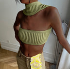 Vacation Halter Knit Tube Top
