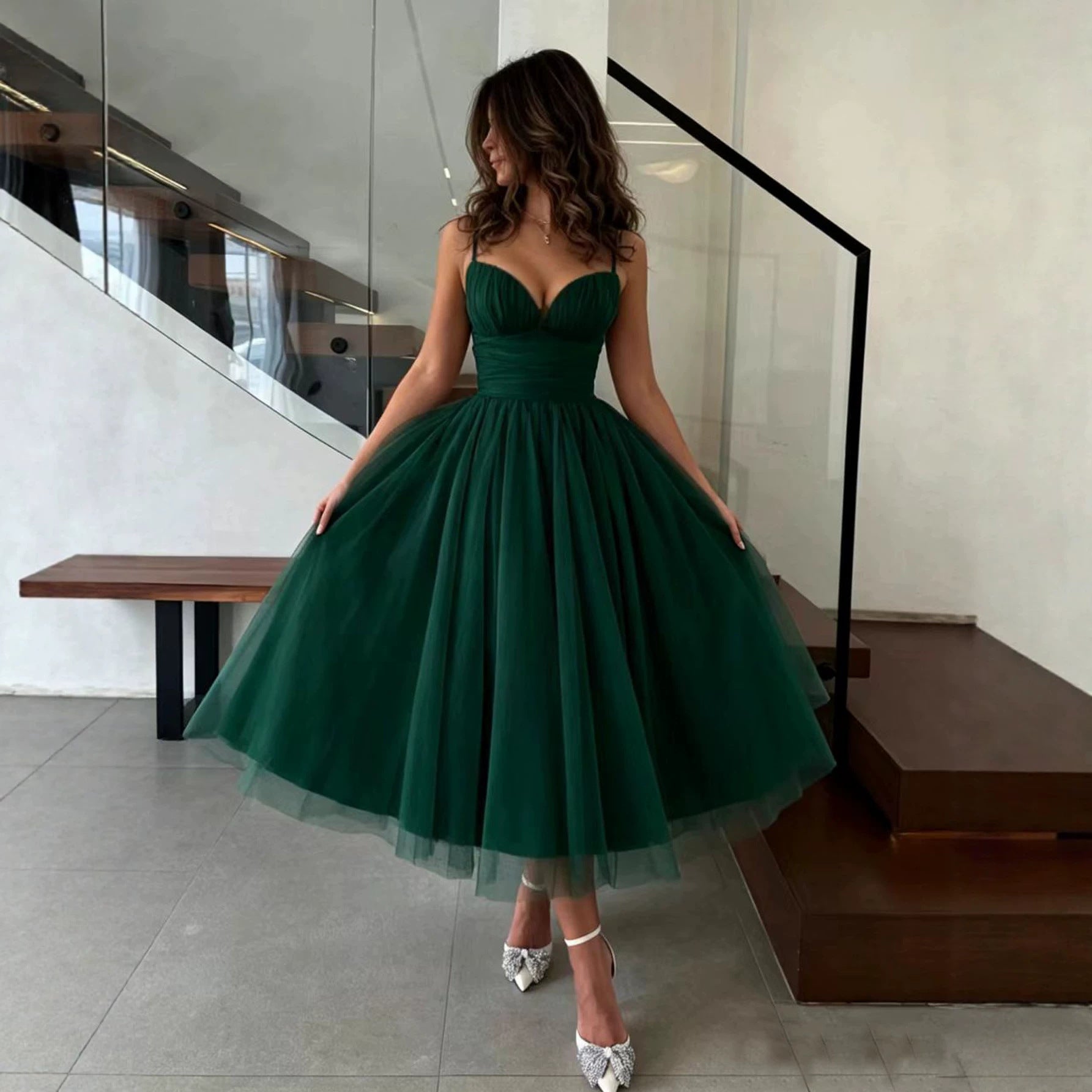 Women's Spaghetti Strap Cocktail Bridesmaid Dress