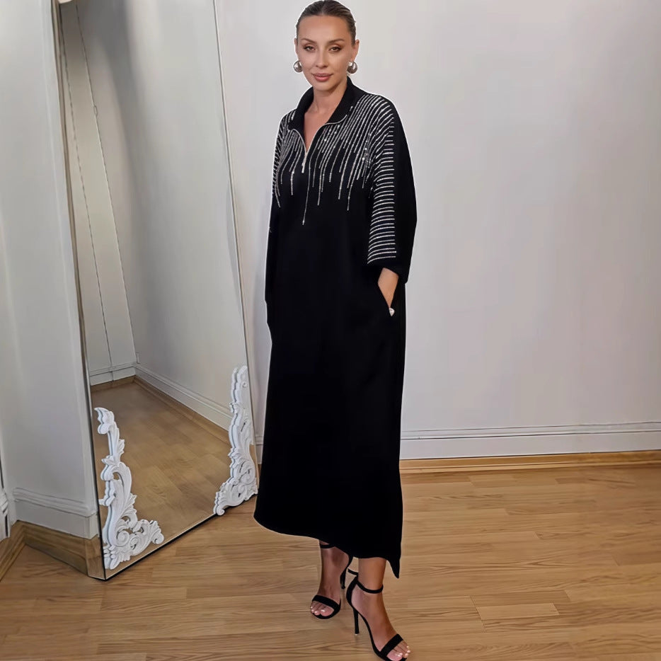 Printed Loose Wear Long Sleeve Dress