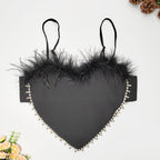 's Heart Shaped Apron Vest Bare Back Beaded Tube Top Loose Strap