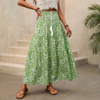 Paisley Tassel Drawstring Skirt