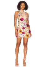 Floral Embroidered Lace Backless Bodycon Mini Dress